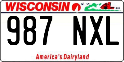 WI license plate 987NXL