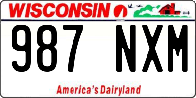 WI license plate 987NXM