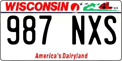 WI license plate 987NXS