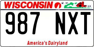 WI license plate 987NXT