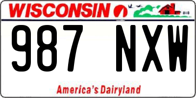 WI license plate 987NXW