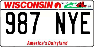 WI license plate 987NYE