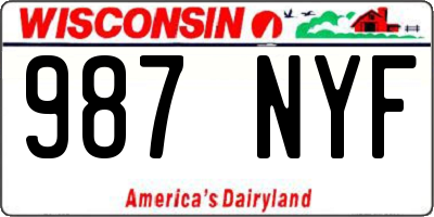 WI license plate 987NYF