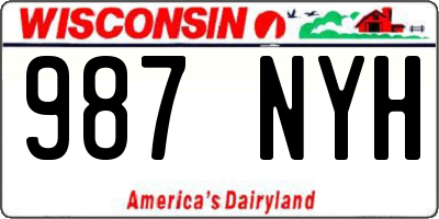 WI license plate 987NYH