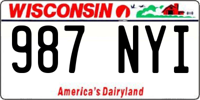 WI license plate 987NYI