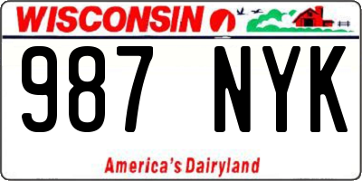 WI license plate 987NYK