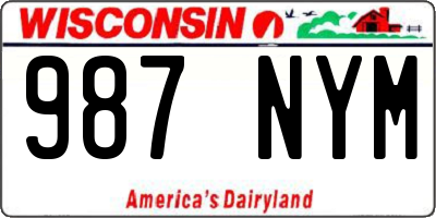 WI license plate 987NYM