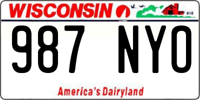 WI license plate 987NYO