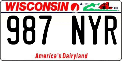 WI license plate 987NYR