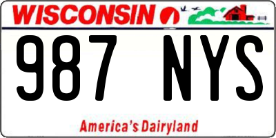 WI license plate 987NYS