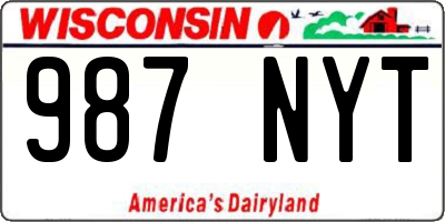 WI license plate 987NYT