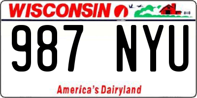 WI license plate 987NYU