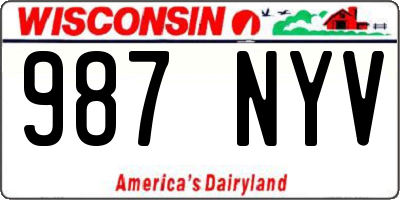 WI license plate 987NYV