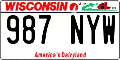 WI license plate 987NYW