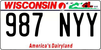 WI license plate 987NYY