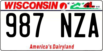 WI license plate 987NZA