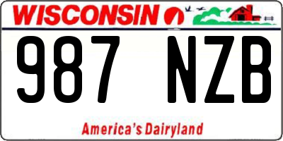 WI license plate 987NZB