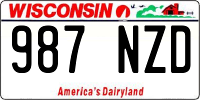 WI license plate 987NZD