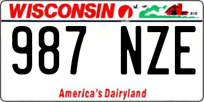 WI license plate 987NZE