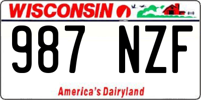 WI license plate 987NZF