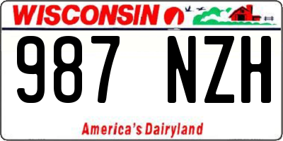WI license plate 987NZH