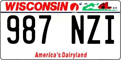 WI license plate 987NZI