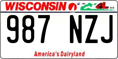 WI license plate 987NZJ