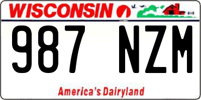 WI license plate 987NZM