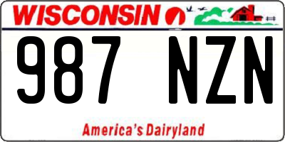 WI license plate 987NZN