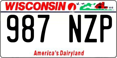 WI license plate 987NZP