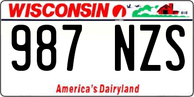 WI license plate 987NZS