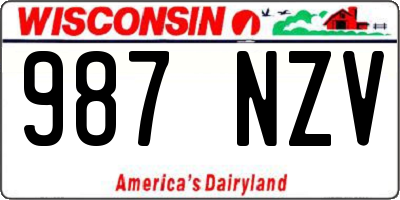 WI license plate 987NZV