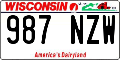 WI license plate 987NZW
