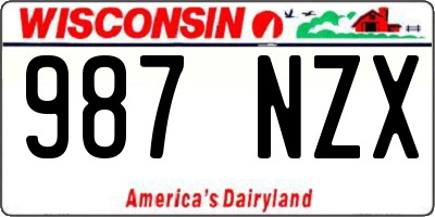 WI license plate 987NZX