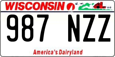 WI license plate 987NZZ
