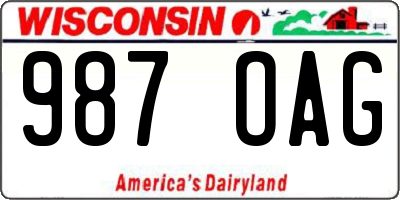 WI license plate 987OAG