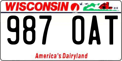WI license plate 987OAT