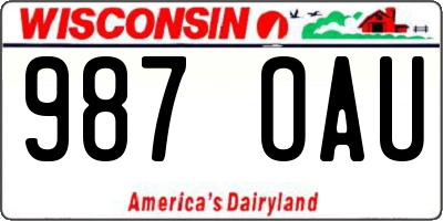 WI license plate 987OAU