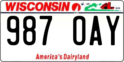 WI license plate 987OAY