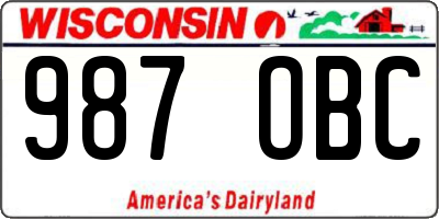 WI license plate 987OBC