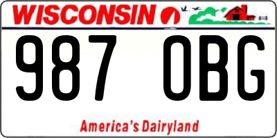 WI license plate 987OBG