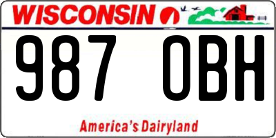 WI license plate 987OBH