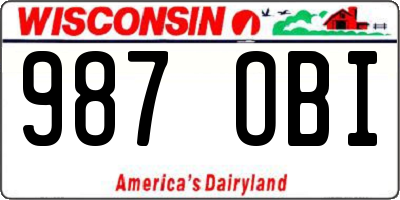 WI license plate 987OBI