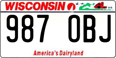 WI license plate 987OBJ