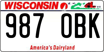 WI license plate 987OBK