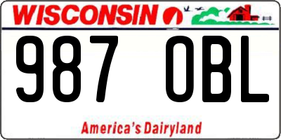 WI license plate 987OBL