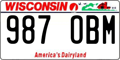 WI license plate 987OBM