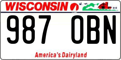 WI license plate 987OBN