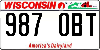 WI license plate 987OBT