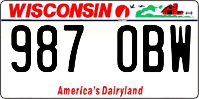 WI license plate 987OBW